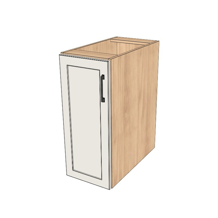 13" Wide Base Cabinet - (Hardrock Maple Melamine Boxes - Painted Doors)