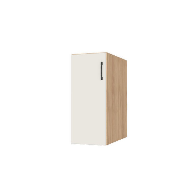 13" Wide Base Cabinet - (Hardrock Maple Melamine Boxes - Flat Panel Doors)