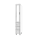 13" Wide Tall Pantry Cabinet with Drawers - Painted Doors