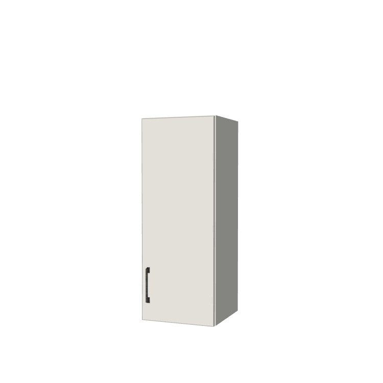 13" Wide x 34" High Wall Cabinet - (White Melamine Boxes - Flat Panel Doors)