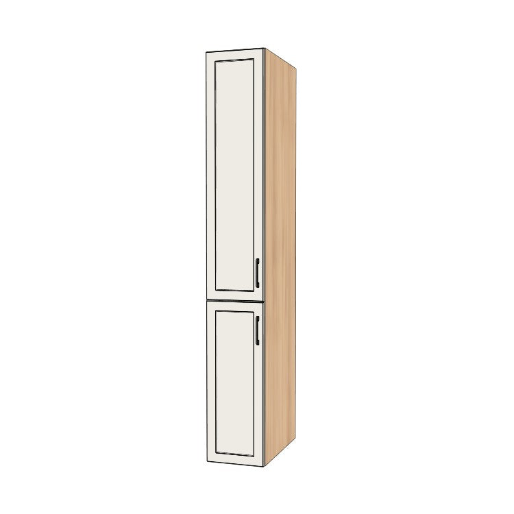 13" Wide Tall Pantry Cabinet - (Hardrock Maple Melamine Boxes - Thermofoil Doors) 24 D