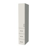 14" Wide Tall Pantry Cabinet with Drawer - (White Melamine Boxes - Flat Panel Doors) 24 D