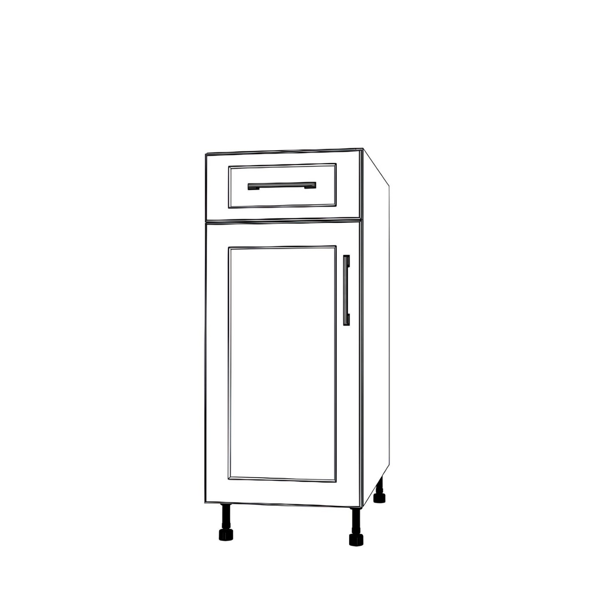 14" Wide Base Cabinet With Drawer On Top - Thermofoil Doors