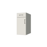 14" Wide Base Cabinet With Drawer On Top - (White Melamine Boxes - Flat Panel Doors)