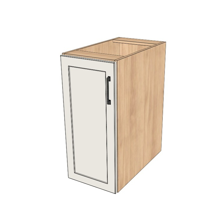 14" Wide Base Cabinet - (Hardrock Maple Melamine Boxes - Painted Doors)