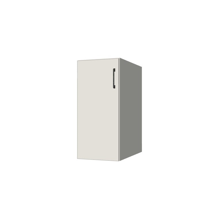 14" Wide Base Cabinet - (White Melamine Boxes - Flat Panel Doors)