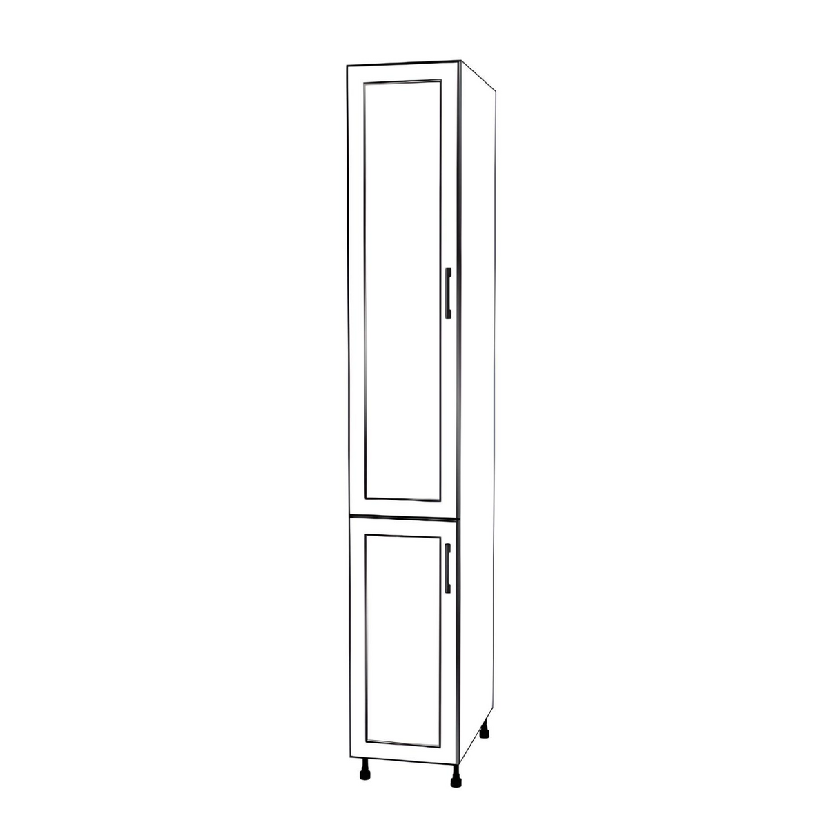 14" Wide Tall Pantry Cabinet - Painted Doors