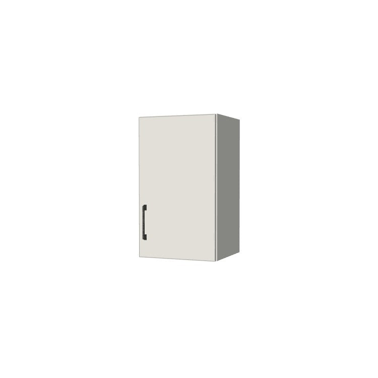 14" Wide x 24" High Wall Cabinet - (White Melamine Boxes - Flat Panel Doors)