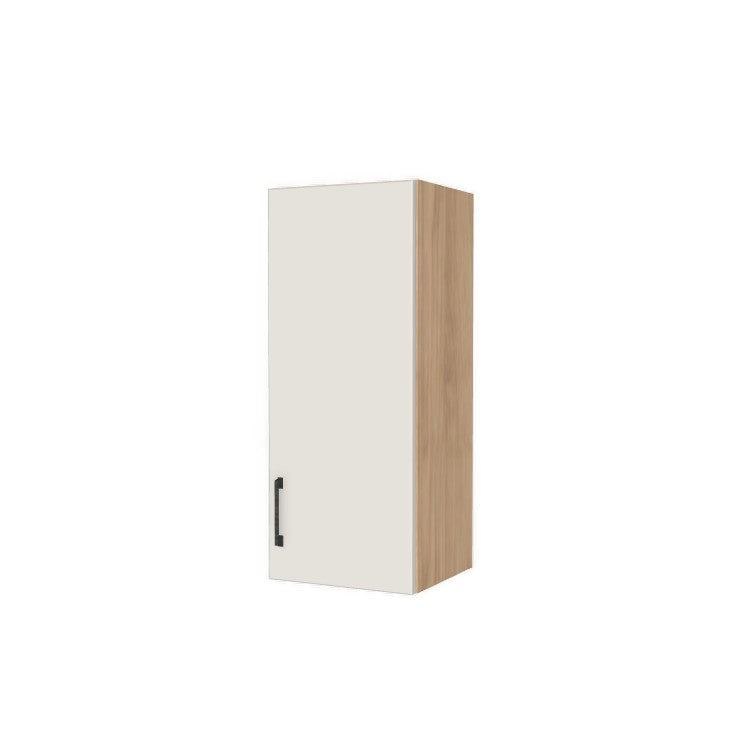 14" Wide x 34" High Wall Cabinet - (Hardrock Maple Melamine Boxes - Flat Panel Doors)