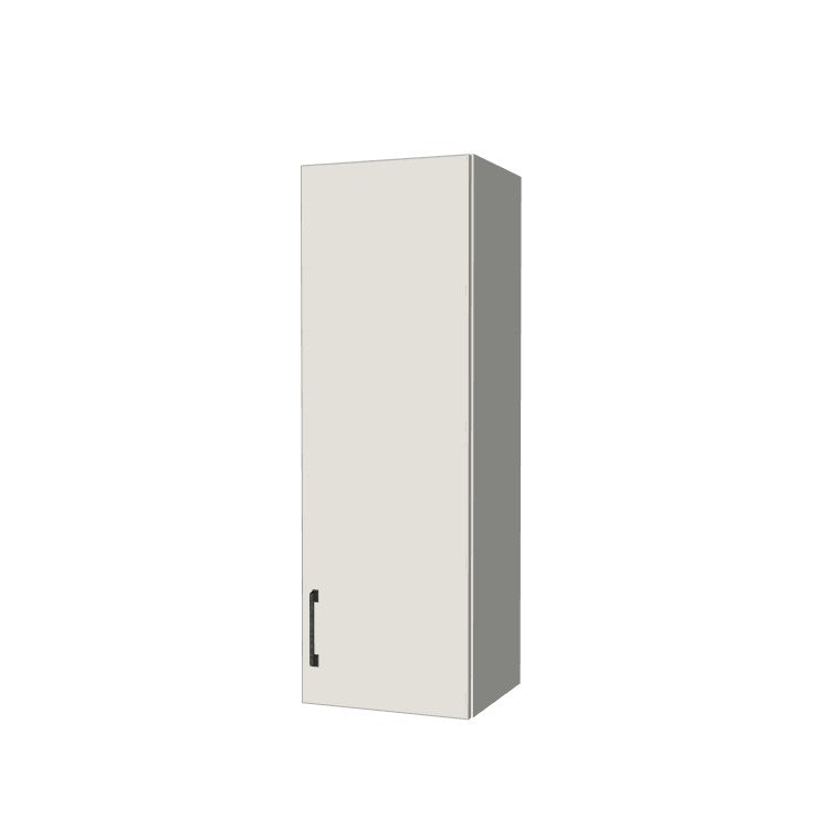 14" Wide x 42" High Wall Cabinet - (White Melamine Boxes - Flat Panel Doors)
