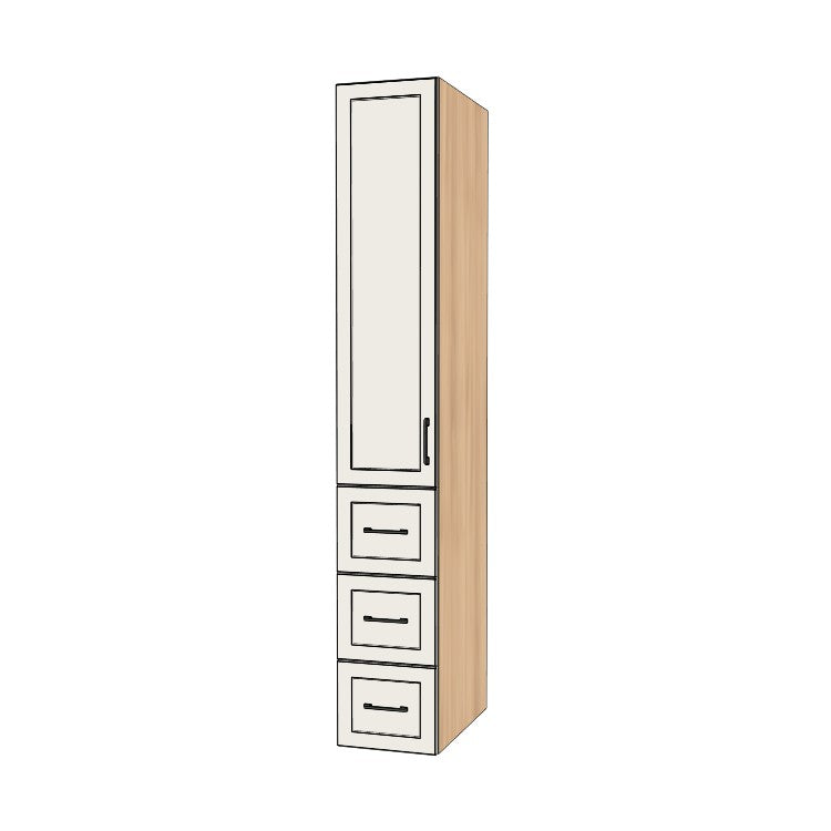 14" Wide Tall Pantry Cabinet with Drawer - (Ply Wood Boxes - Thermofoil Doors) 24 D