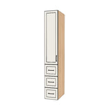 14" Wide Tall Pantry Cabinet with Drawer - (Hardrock Maple Melamine Boxes - Painted Doors) 24 D