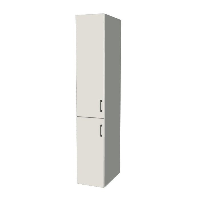 15" Wide Tall Pantry Cabinet - (White Melamine Boxes - Flat Panel Doors) 24 D