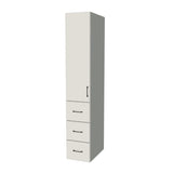15" Wide Tall Pantry Cabinet with Drawer - (White Melamine Boxes - Flat Panel Doors) 24 D