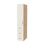 15" Wide Tall Pantry Cabinet with Drawer - (Hardrock Maple Melamine Boxes - Flat Panel Doors) 24 D