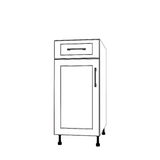 15" Wide Base Cabinet With Drawer On Top - Painted Doors