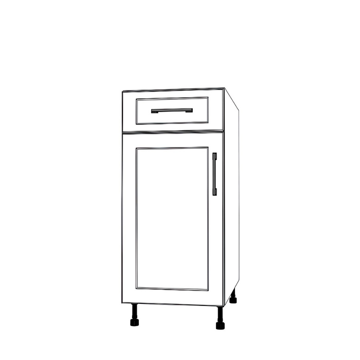 15" Wide Base Cabinet With Drawer On Top - Thermofoil Doors