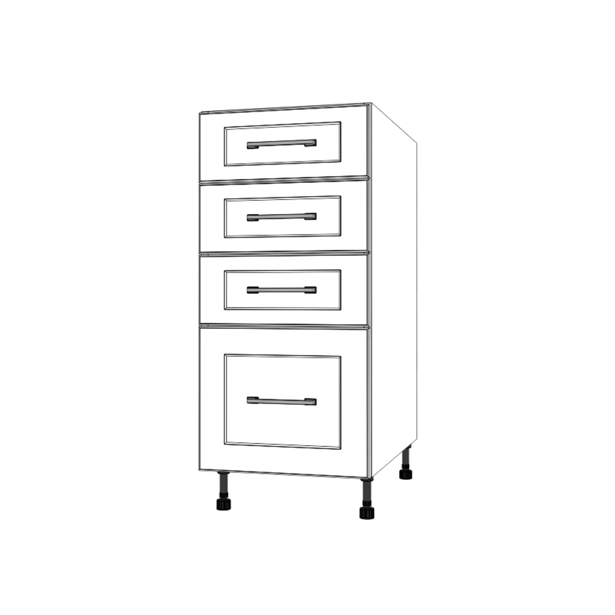 15" Wide Drawer Cabinet - Painted Doors