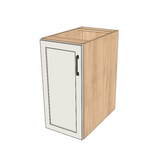 15" Wide Base Cabinet - (Hardrock Maple Melamine Boxes - Painted Doors)