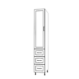 15" Wide Tall Pantry Cabinet with Drawers - Painted Doors