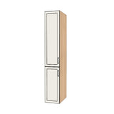 15" Wide Tall Pantry Cabinet - (Hardrock Maple Melamine Boxes - Painted Doors) 24 D