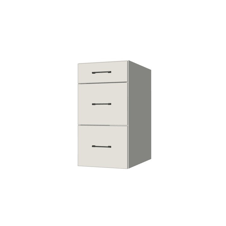 16" Wide Drawer Cabinet - (White Melamine Boxes - Flat Panel Doors)