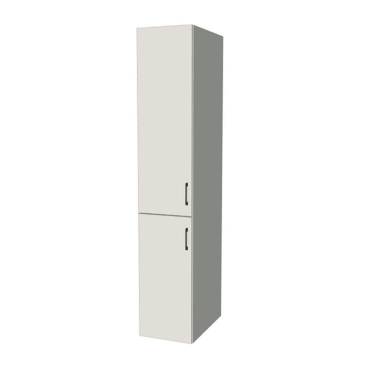 16" Wide Tall Pantry Cabinet - (White Melamine Boxes - Flat Panel Doors) 24 D