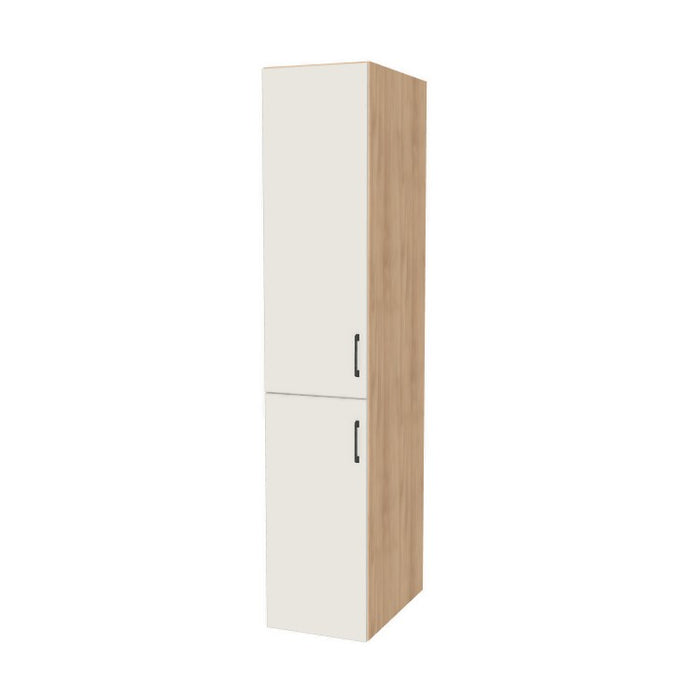 16" Wide Tall Pantry Cabinet - (Hardrock Maple Melamine Boxes - Flat Panel Doors) 24 D