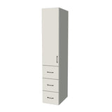 16" Wide Tall Pantry Cabinet with Drawer - (White Melamine Boxes - Flat Panel Doors) 24 D