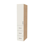 16" Wide Tall Pantry Cabinet with Drawer - (Hardrock Maple Melamine Boxes - Flat Panel Doors) 24 D