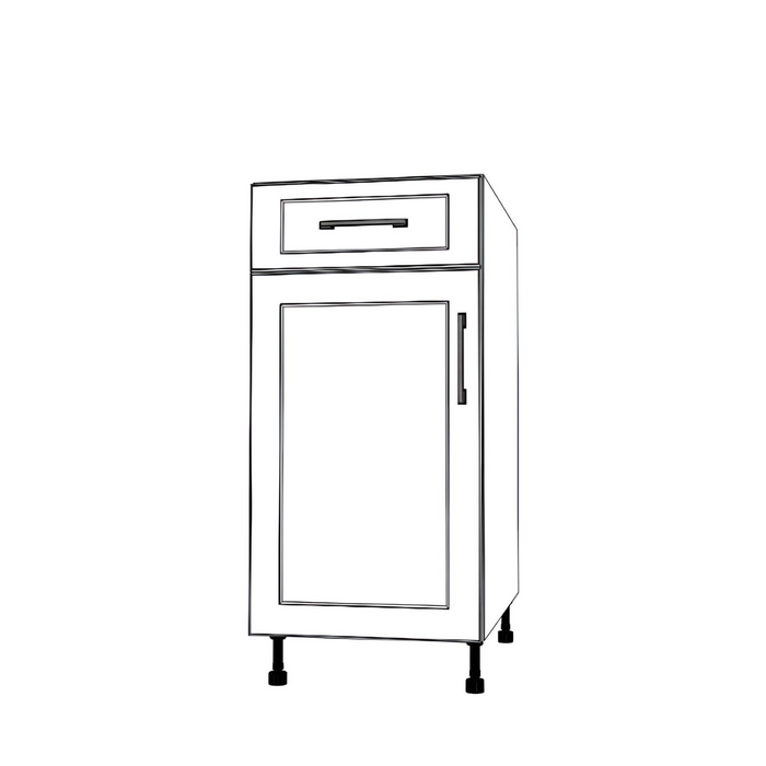 16" Wide Base Cabinet With Drawer On Top - Thermofoil Doors
