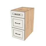 16" Wide Drawer Cabinet - (Hardrock Maple Melamine Boxes - Thermofoil Doors)