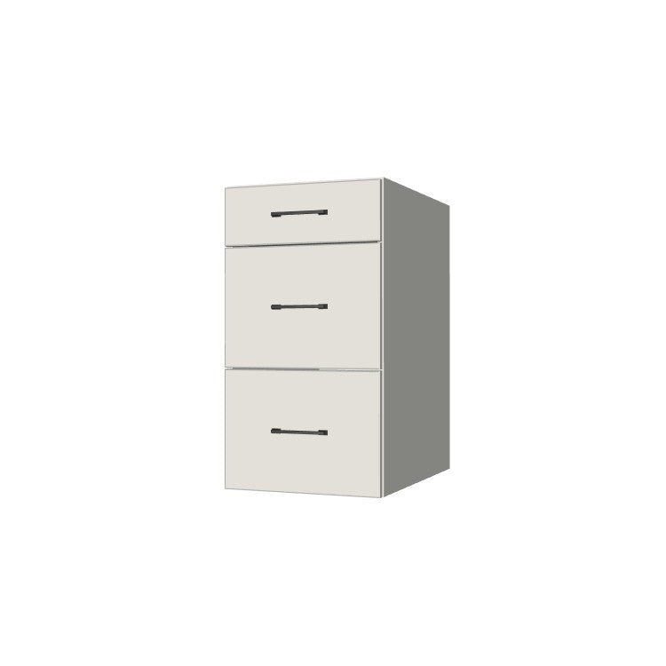 17" Wide Drawer Cabinet - (White Melamine Boxes - Flat Panel Doors)