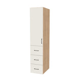17" Wide Tall Pantry Cabinet with Drawer - (Hardrock Maple Melamine Boxes - Flat Panel Doors) 24 D