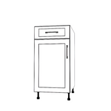 17" Wide Base Cabinet With Drawer On Top - Painted Doors