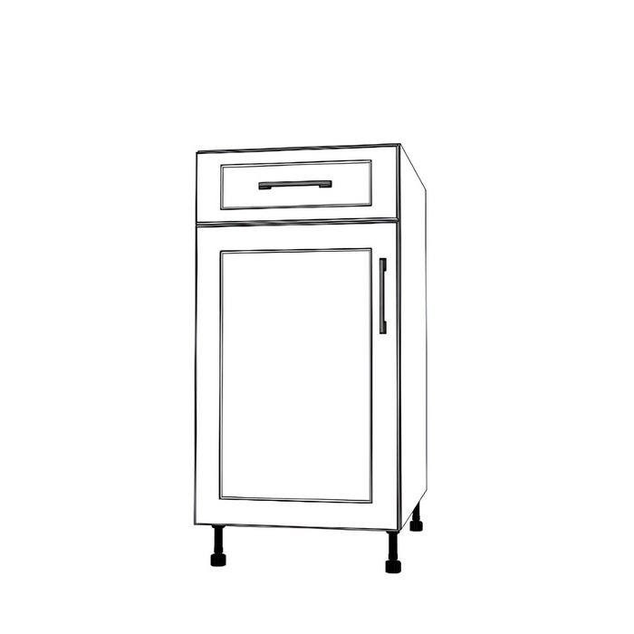 17" Wide Base Cabinet With Drawer On Top - Thermofoil Doors