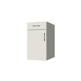 17" Wide Base Cabinet With Drawer On Top - (White Melamine Boxes - Flat Panel Doors)