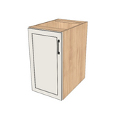 17" Wide Base Cabinet - (Hardrock Maple Melamine Boxes - Painted Doors)