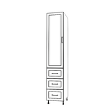 17" Wide Tall Pantry Cabinet with Drawers - Painted Doors