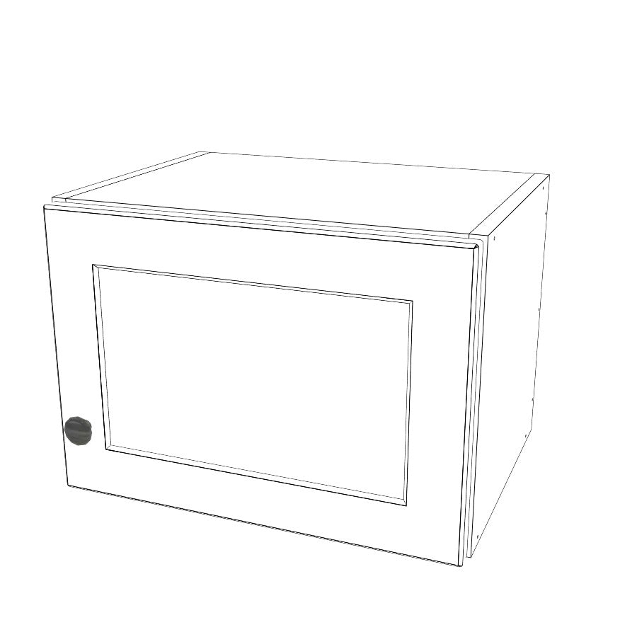17" Wide x 12" High Wall Cabinet - (White Melamine Cabinets - Painted Doors)