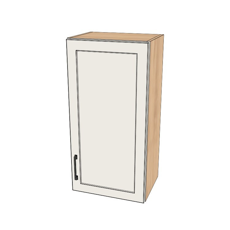 17" Wide x 34" High Wall Cabinet - (Hardrock Maple Melamine Boxes - Painted Doors)