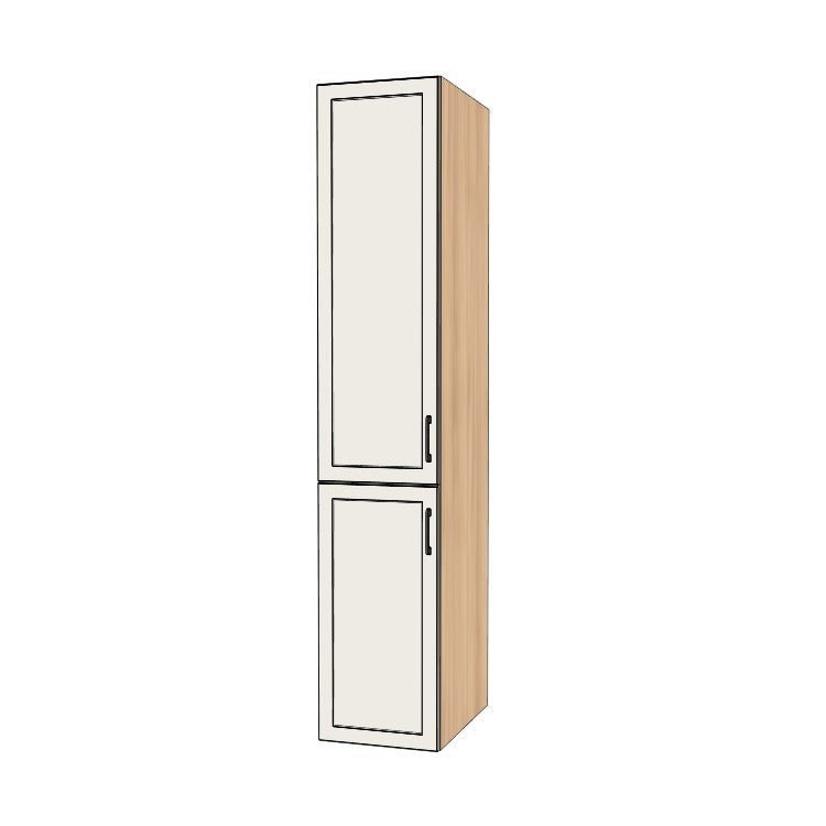 17" Wide Tall Pantry Cabinet - (Hardrock Maple Melamine Boxes - Painted Doors) 24 D