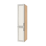 17" Wide Tall Pantry Cabinet - (Hardrock Maple Melamine Boxes - Painted Doors) 24 D