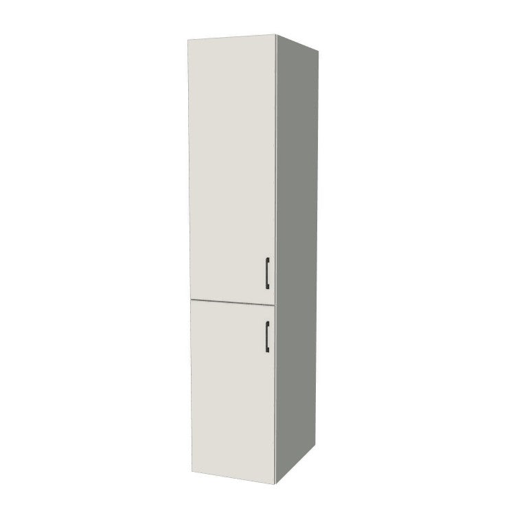 18" Wide Tall Pantry Cabinet - (White Melamine Boxes - Flat Panel Doors) 24 D