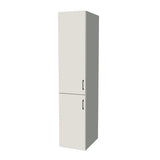 18" Wide Tall Pantry Cabinet - (White Melamine Boxes - Flat Panel Doors) 24 D