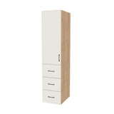 18" Wide Tall Pantry Cabinet with Drawer - (Hardrock Maple Melamine Boxes - Flat Panel Doors) 24 D