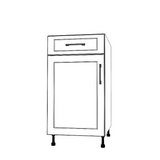 18" Wide Base Cabinet With Drawer On Top - Painted Doors