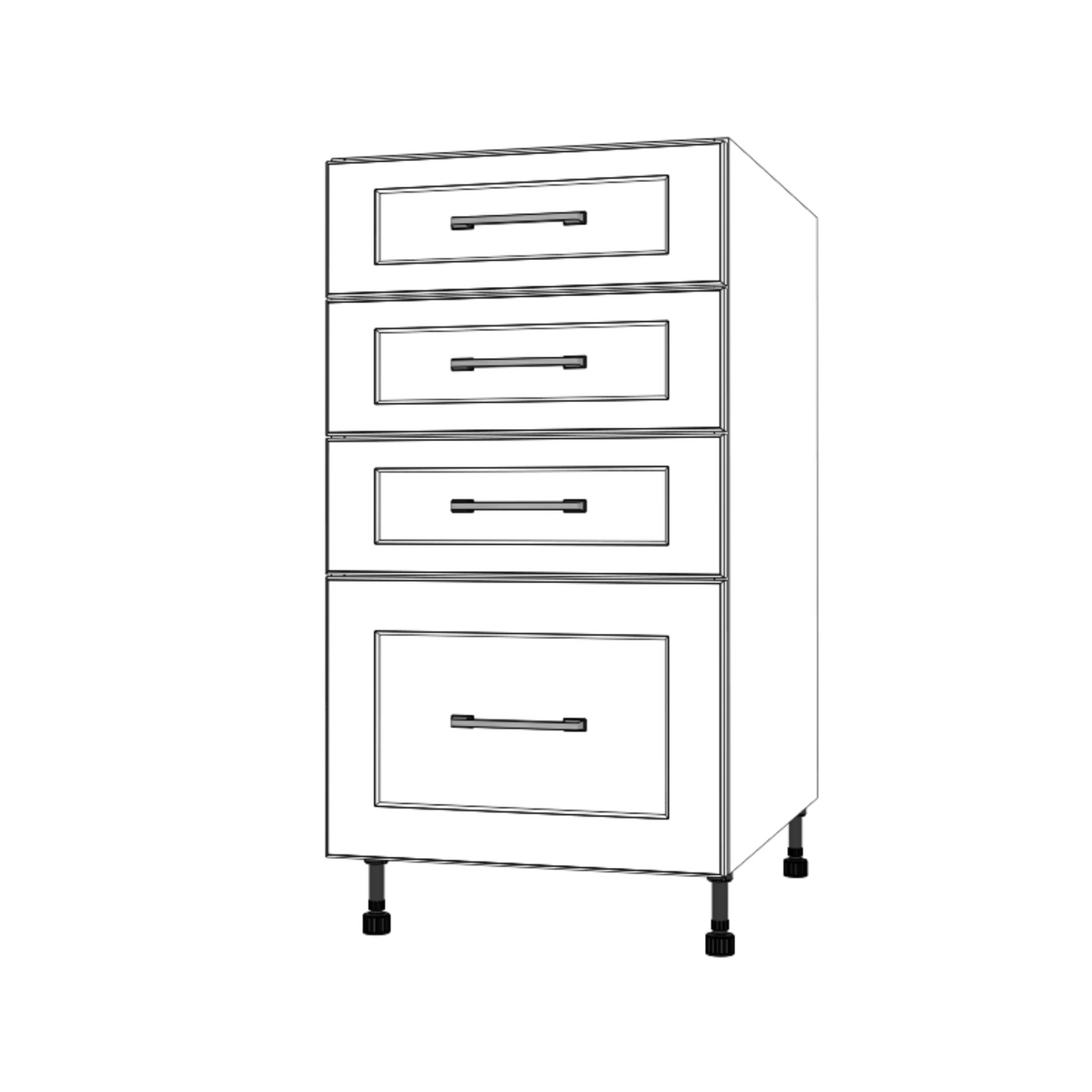 18" Wide Drawer Cabinet - Thermofoil Doors