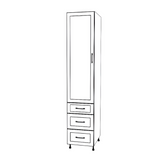 18" Wide Tall Pantry Cabinet - With Drawers - Thermofoil Doors
