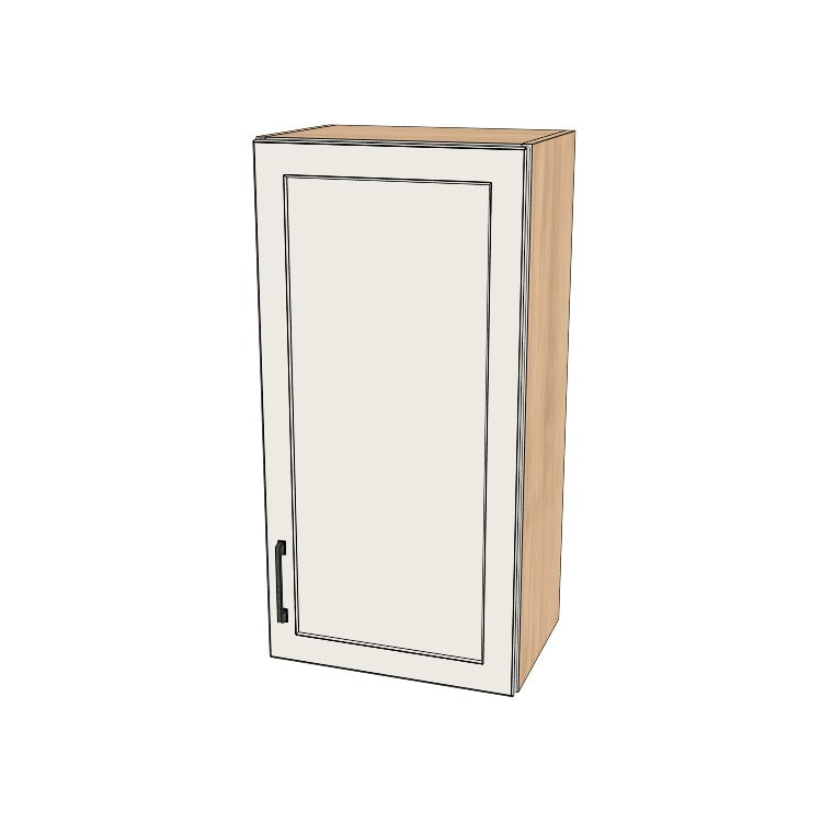 18" Wide x 36" High Wall Cabinet - (Hardrock Maple Melamine Boxes - Painted Doors)